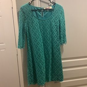 Teal lined boutique dress. GUC medium